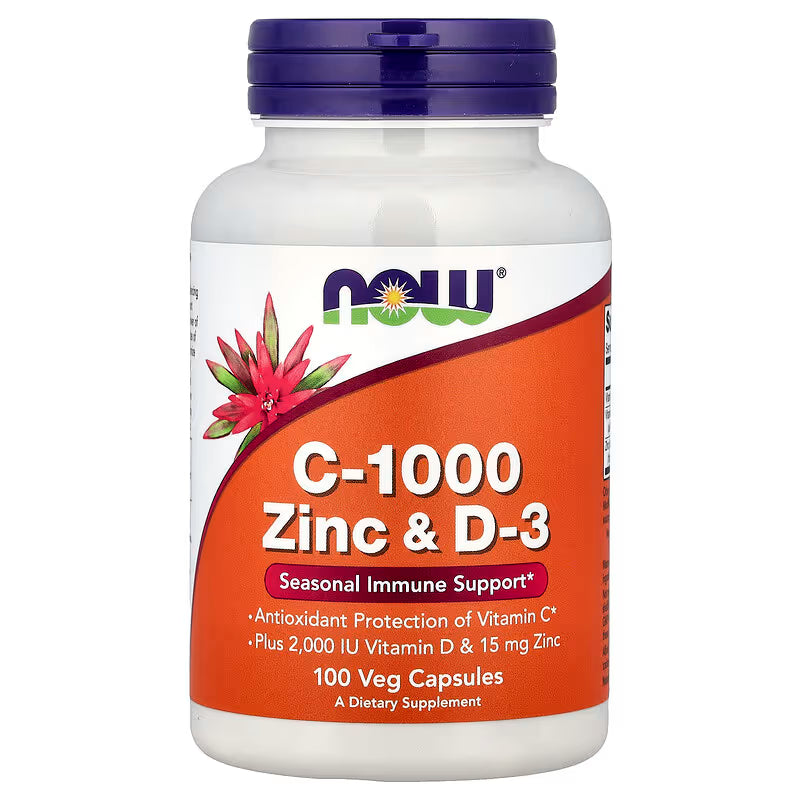 NOW  VITAMIN C-1000 ZINC & D-3 - 100 VCAPS