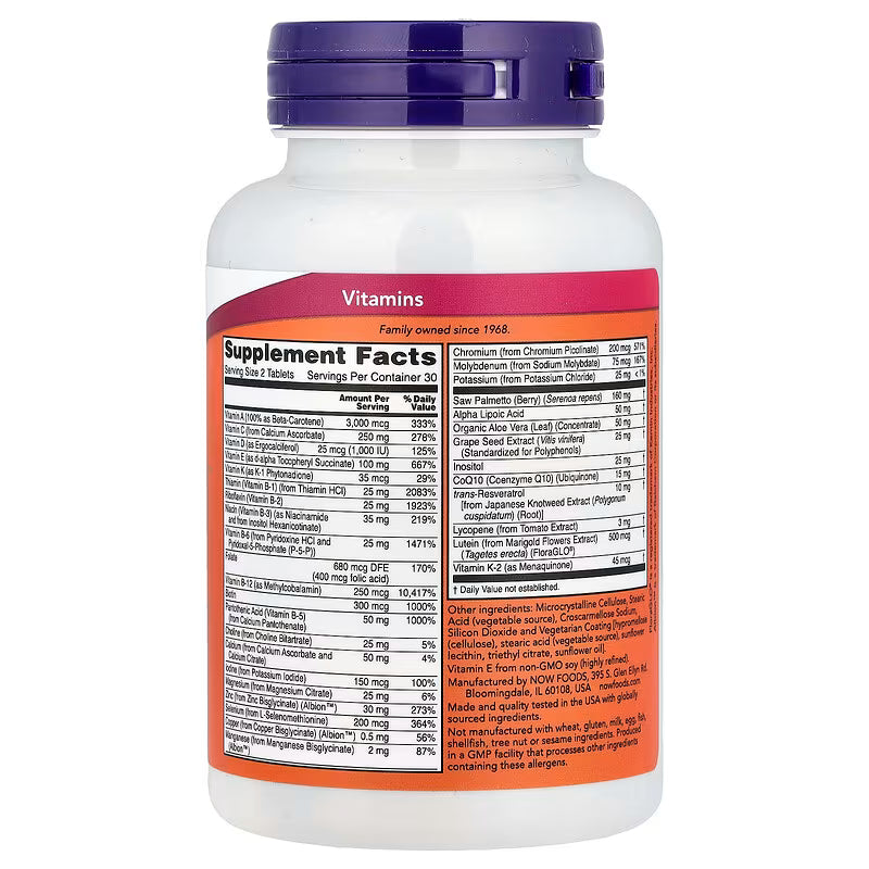 NOW Foods ADAM Superior Men's Multi - 60 Tablets