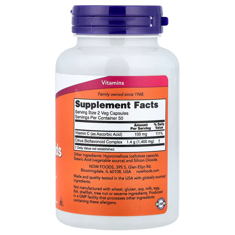 NOW - CITRUS BIOFLAVONOIDS 700 MG - 100 VEG CAPSULES