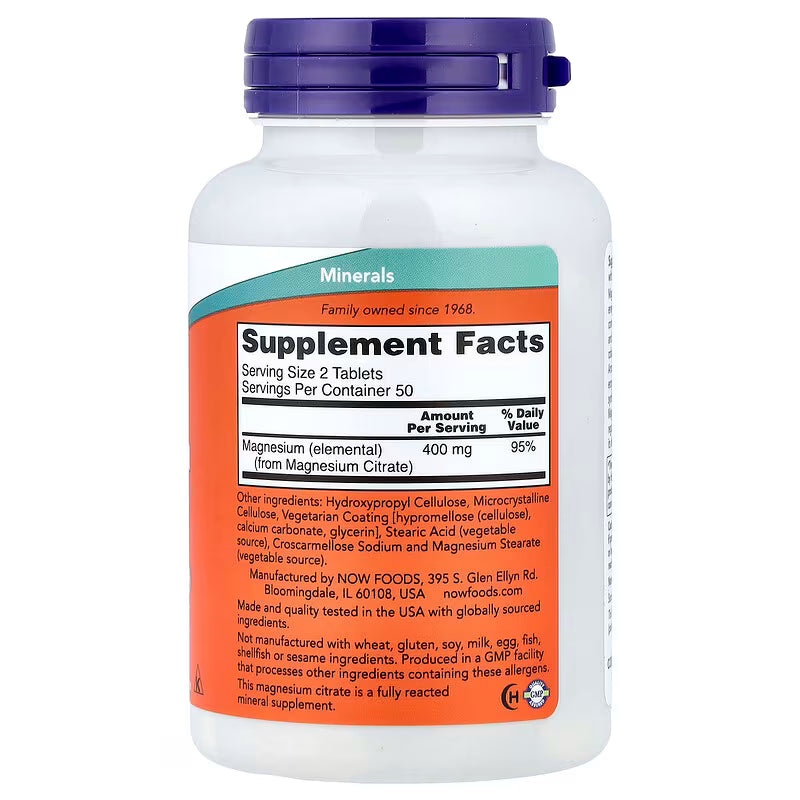 NOW - MAGNESIUM CITRATE 200 MG - 100