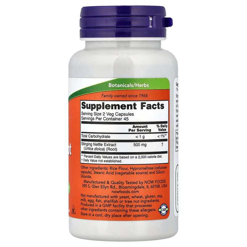 NOW Foods Stinging Nettle Root Extract 250 mg - 90 Veg Capsules
