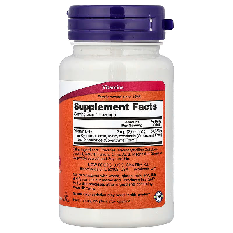 NOW Vitamin B-12 2,000 mcg - 100 Lozenges