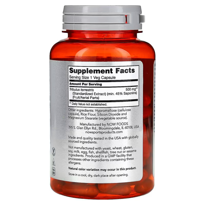 NOW SPORTS - TRIBULUS 500 MG - 100 Veg Capsules