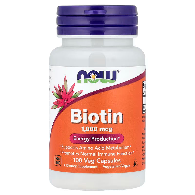 NOW Foods Biotin 1,000 mcg - 100 Veg Capsules