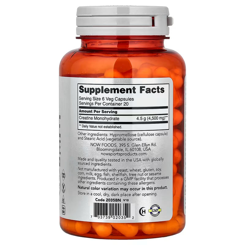 NOW SPORTS - CREATINE MONOHYDRATE 750 MG - 120 CAPSULES