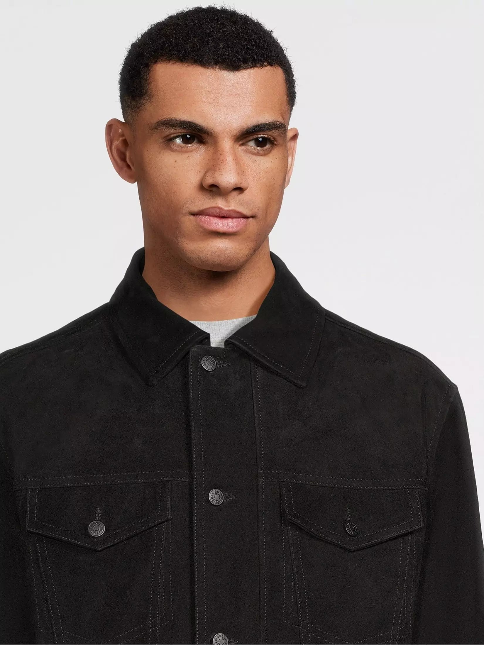 Boss Johot Suede Western Jacket - Black